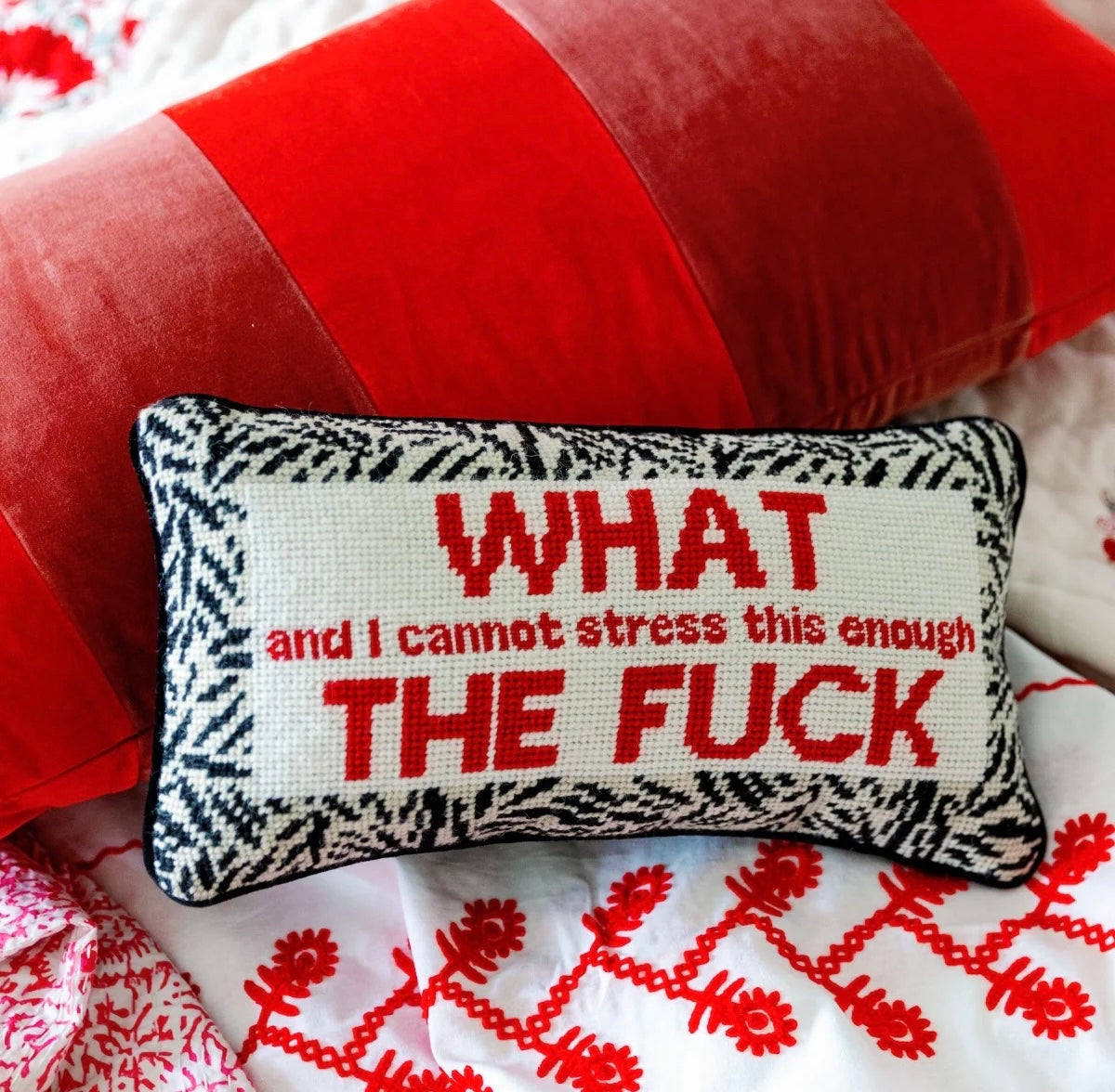 Furbish: WTF Needlepoint Pillow