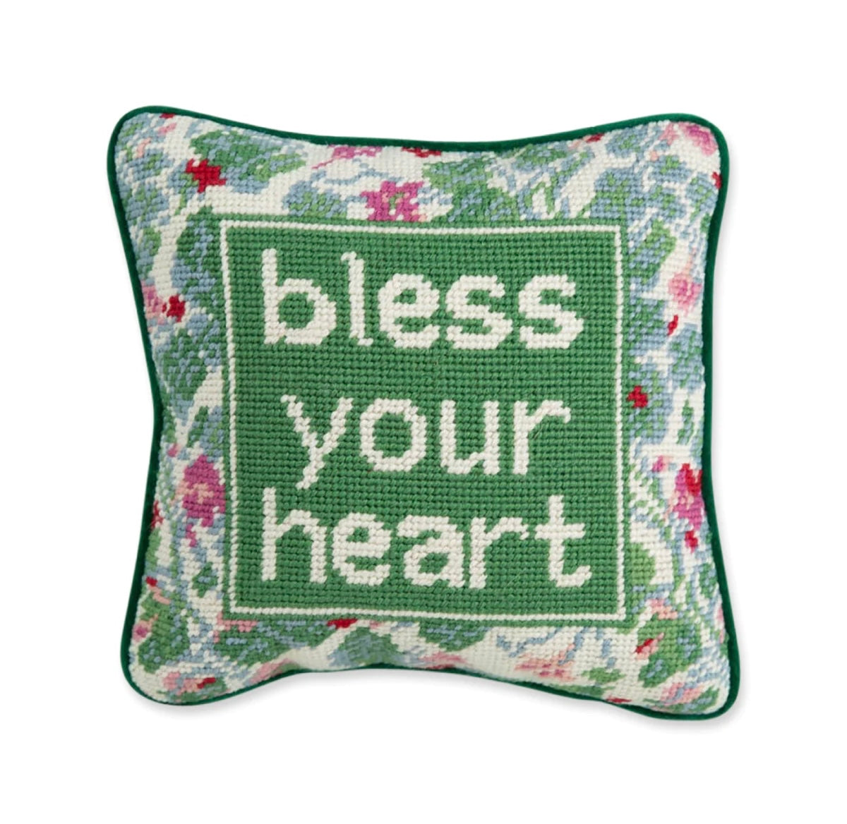 Furbish: Bless Your Heart Needlepoint Pillowea