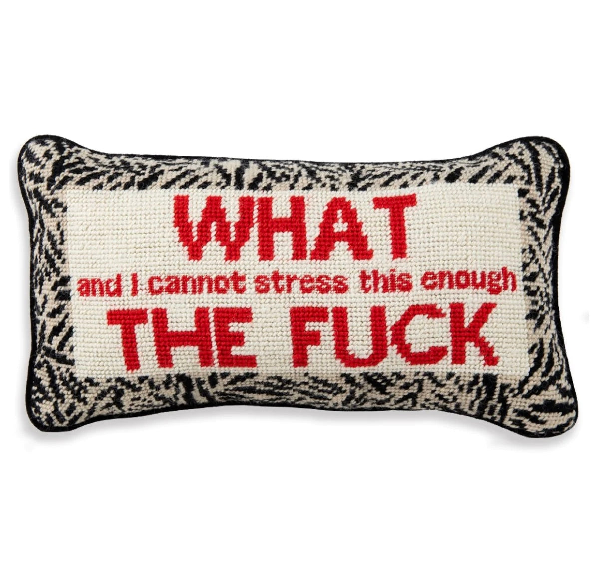 Furbish: WTF Needlepoint Pillow