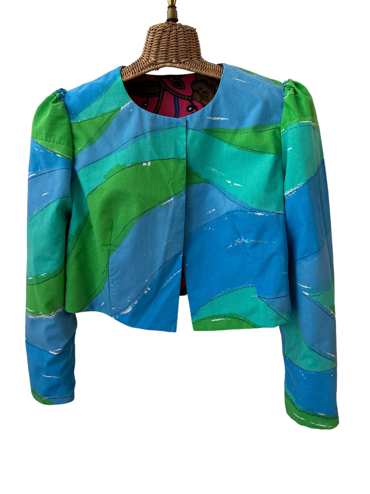 Mila jacket in Fuschia Fauna/Outside the Lines
