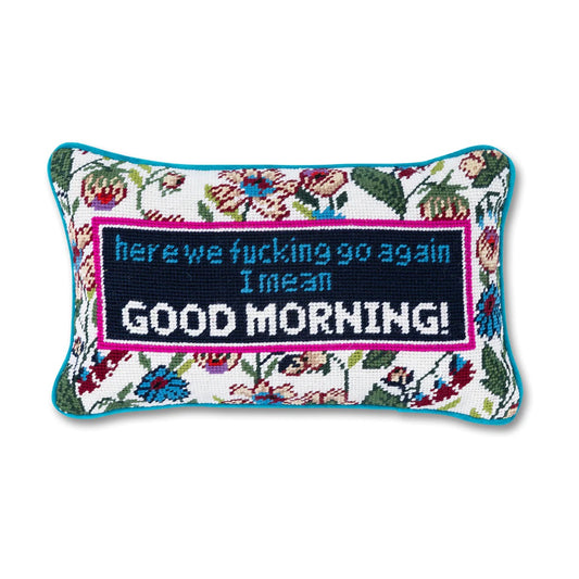Furbish: Good Morning Needlepoint Pillow