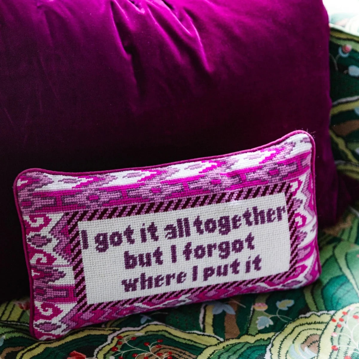 Furbish: Got It All Together Needlepoint Pillow