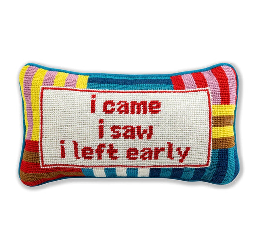 Furbish: I Came I Saw Needlepoint Pillow