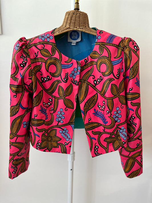 Mila jacket in Fuschia Fauna/Outside the Lines