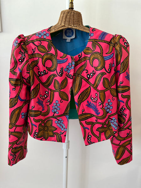 Mila jacket in Fuschia Fauna/Outside the Lines