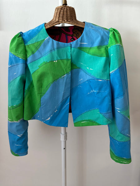 Mila jacket in Fuschia Fauna/Outside the Lines