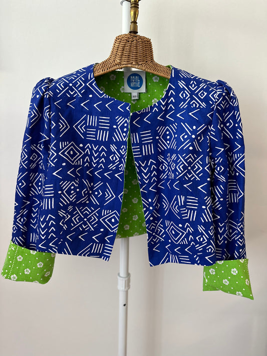 Mila jacket in Cobalt Cutie/Green Queen