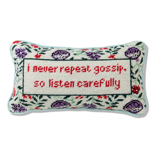 Furbish: Gossip Needlepoint Pillow