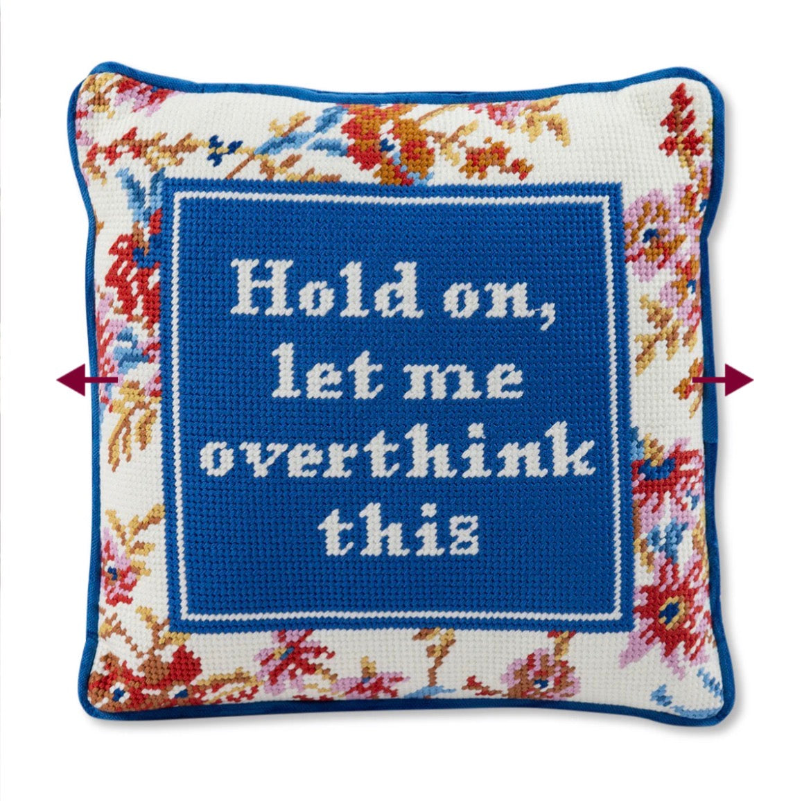 Overthink needlepoint pillow