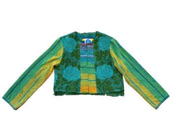 Chica jacket in Aqua Roses
