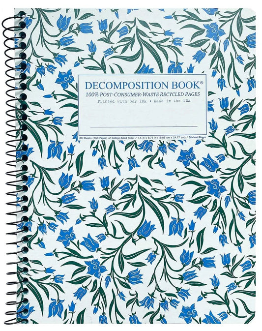 Decomposition Bluebells Spiral Notebook: Large