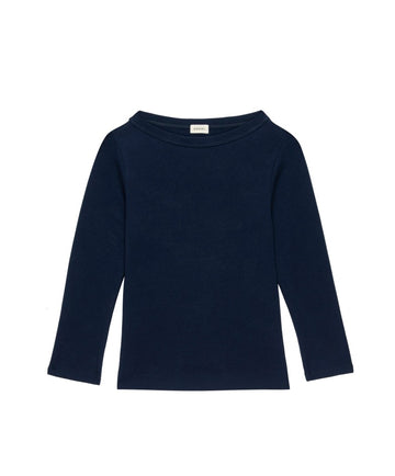 The Baby Rib Boat Neck in Navy - Donni