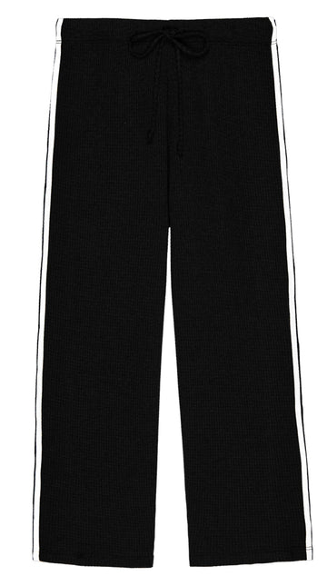 Donni: The Thermal Crop Stripe Pant- Jet