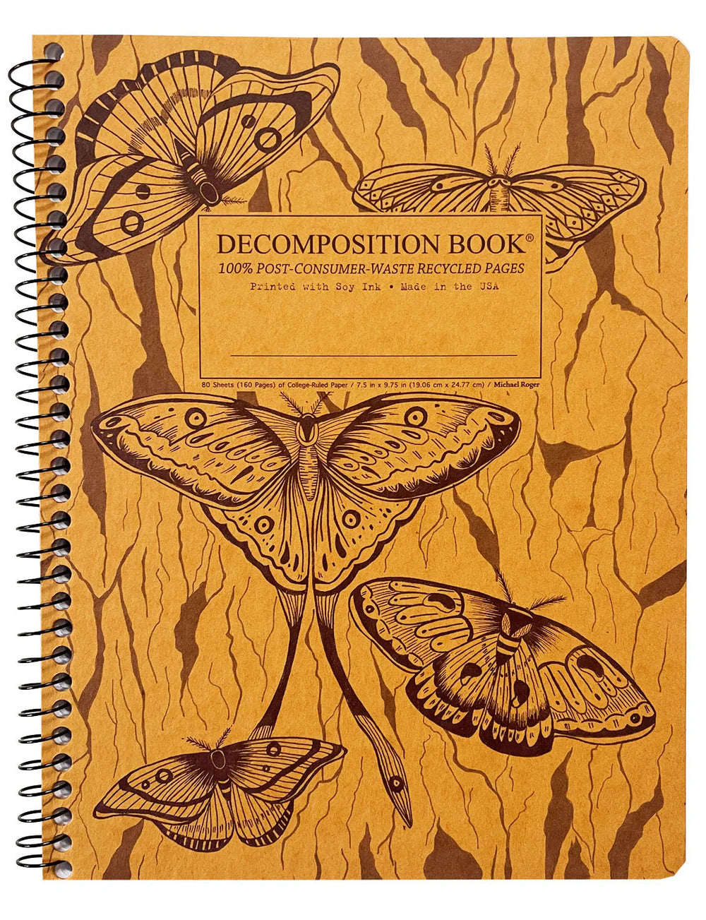 Decomposition Midnight Moths Spiral Notebook: Large
