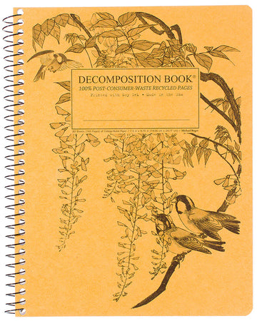 Decomposition Leafy Perch Spiral Notebook: Large