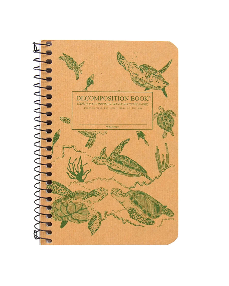 Decomposition Sea Turtles Spiral Notebook: Pocket Size