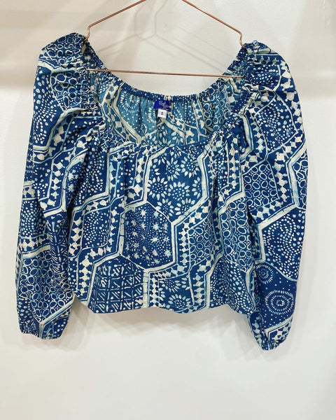 Gia top in Indigo Quilt